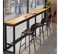 Modern Solid Wood Bar Table - 86.6in Dining & Pub Table for Kitchen, Balcony, Narrow Spaces - Industrial Style, Perfect for Entertaining & Small Gatherings, No Stools Included.