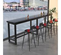 Modern Solid Wood Bar Table Industrial Rectangular Counter Height Dining Table Narrow Side Table for Kitchen & Dining Room (200cm/78.7in)
