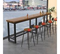 Modern Solid Wood Bar Table Industrial Rectangular Counter Height Dining Table Narrow Side Table for Kitchen & Dining Room (140cm/55.1in)