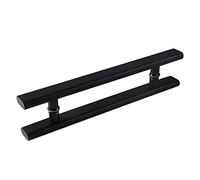 Modern Solid Wood Barn Door Handle,Sliding Glass/Pocket Door Shower Pulls,Double Sided Square Bar Handle,Back to Back Installation (Color: Black,Size: 120cm (47"))