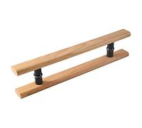 Modern Solid Wood Barn Door Handle,Sliding Shower Door Pulls for Glass/Pocket Doors,Double Sided Square Bar Handle,Back to Back Installation (Color:Natural,Size:40cm (16"))