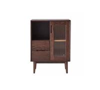 Modern Solid Wood Buffet Cabinet - Nordic Style Black Walnut Sideboard for Restaurants - Simple Storage Solution with Ample Space