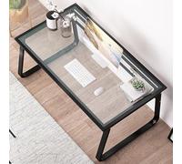 Modern Solid Wood Computer Desk - 39.5"x24" White Industrial Home Office Writing Desk with Metal Frame for Study, Gaming & Work - Ideal for Bedroom & Living Room
