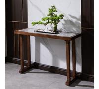 Modern Solid Wood Console Table for Entryway Sturdy Vintage Hall Sofa Table with Embedded Sintered ne Top (Grey 120cm/47.2in) Stylish Accent Furniture