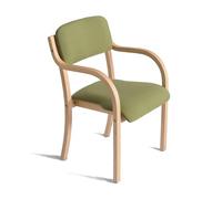 Modern Solid Wood Dining Chair Stackable Nordic Side Chair with Upholstered Arms for Living Room Bedroom Kitchen Office and Recept Area Slish & Functal Seating