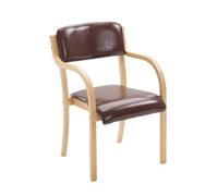 Modern Solid Wood Dining Chair Stackable Nordic Side Chair with Upholstered Arms for Living Room Office Kitchen & Recept Versatile Visitor & Study Chair