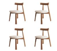 Modern Solid Wood Dining Chairs Set of 4, Simple Nordic Backrest Design, Armless Makeup Chair, Perfect for Dining Room, Living Room, and Office Use.
