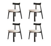 Modern Solid Wood Dining Chairs Set of 4, Simple Nordic Backrest Design, Armless, Perfect for Dining Room, Living Room, Makeup, and Studio Use