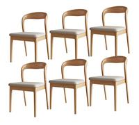 Modern Solid Wood Dining Chairs with Comfortable Cushions - Rubber Wood Construction, Ideal for Kitchen, Dining Room, Living Room & Study - Black+Bei 2 Pack