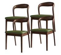 Modern Solid Wood Dining Chairs with Comfortable Cushions, Rubber Wood Construction, Stylish for Kitchen, Dining Room, Living Room, and Study - Black+Bei 2