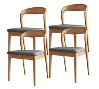 Modern Solid Wood Dining Chairs with Comfortable Cushions - Rubberwood Construction, Ideal for Kitchen, Dining Room, Living Room, and Study - Black+Bei 2 Pack