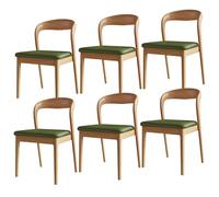 Modern Solid Wood Dining Chairs with Comfortable Cushions, Rubberwood Construction, Ideal for Kitchen, Dining Room, Living Room & Study - Black+Bei Set of 2