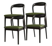 Modern Solid Wood Dining Chairs with Comfortable Cushions - Rubberwood Construction, Perfect for Kitchen, Dining Room, Living Room, and Study - Black+Bei 2