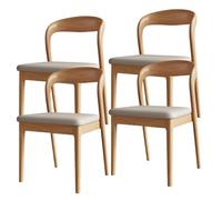 Modern Solid Wood Dining Chairs with Comfortable Cushions, Rubberwood Construction, Perfect for Kitchen, Dining Room, Living Room, and Study - Black+Bei 2