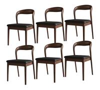 Modern Solid Wood Dining Chairs with Comfortable Cushions - Rubberwood Construction, Stylish Design for Kitchen, Dining Room, Living Room & Study - Black+Bei 2 Pack