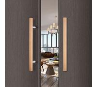 Modern Solid Wood Door Handle Set 80x60cm Barn Door Pull Handle Stylish Hardware for Sauna Room Durable Push-Pull Door Handle Elegant Long Wooden Handle