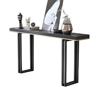 Modern Solid Wood Entryway Table with Iron Frame - Super Narrow Console Table for Living Room, Hallway & Entryway - Stylish Wall End Table & Bar Case