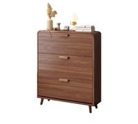 Modern Solid Wood Flip Down Shoe Storage Cabinet SpaceSaving Free Standing Hidden Shoe Ornizer for Entryway Hallway 23.6" x 6.6" x 46.4"