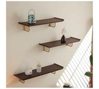 Modern Solid Wood Floating Shelves 5.9/7.8 Inch Deep Heavy-Duty Metal Bracket Wall Storage for Living Room Bedroom Kitchen Rustic Brown 70x15 cm