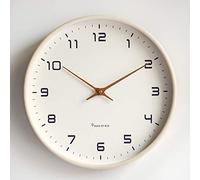 Modern Solid Wood Frame Battery Operated Silent Not-ticking Quartz Wall Clock For Kitchen Bedroom Home Office Living Room Wall Decor-Light Wood 14inch