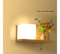 Modern Solid Wood Glass Bookshelf Wall Lamp Bedroom Bedside Wall Light with Zipper Switch Creative Hotel Living Room Study Stairs Aisle Corridor E27 Wall Lantern