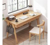 Modern Solid Wood Home Office Desk with Ders & Shelves - Simple Study Writing Table Natural h Sk Design for Productive Worpace