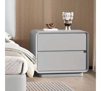 Modern Solid Wood Nightstand with 2 Drawers, Elegant Bedside Table for Living Room or Bedroom Storage, Stylish Design, Space-Saving Furniture