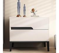 Modern Solid Wood Nightstand with Creative Leather Drawer Handle Multi-Color Design Spacious Storage for Living Room and Bedroom Perfect for Various Décor Styles.