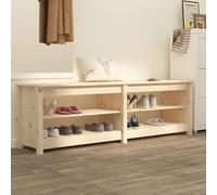 Shoe Bench 160x36.5x50 cm Solid Wood Pine