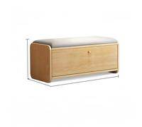 Modern Solid Wood Shoe Rack & Ottoman Bench Cushioned Entryway Storage 31.5in Shoe nizer Tipping Bucket Design 4 Color Options for Front Door Decor