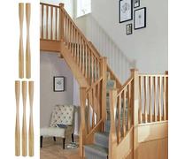Modern Solid Wood Stair Balusters - Twist Design 5x5 cm, Decorative Replacement Spindles for Interior Staircase, 5 PCS Banister Columns for Stylish Home Decor