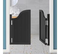 Modern Solid Wood Swinging Doors for Doorway 27.5-55" Wide Cafe Saloon Doors with Metal Hinges Two-Way Open Entrance Partition for Kitchen & Bar (Black)
