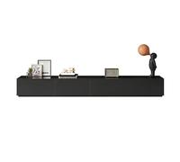 Modern Solid Wood TV Stand - Black Corner Console Unit Storage Cabinet for Living Room or Bedroom - Stylish Home Furniture - 220 x 30 x 25.5 cm