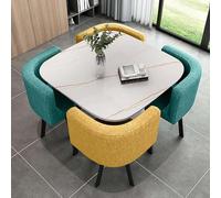 Modern Space-Saving Breakfast Bar Table & Chair Set with Soft Backrest, Ideal for Kitchen & Living Room, Office Conference Tables, 85x75cm / 33.5x29.5in