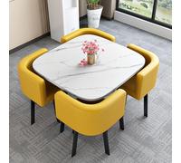 Modern Space Saving Dining Set for 4 Slish Kitchen & Conference Table with Chairs Combo Perfect for Smals Functal Design for Dining Room & Office Use