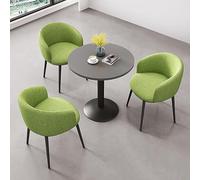 Modern SpaceSaving Training Desk & Round Office Recept Table Set with ChairsIdeal for Small Conference Rooms Meetings & Sales in Family Apartments B5 Color Design