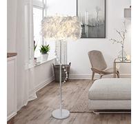 Modern Spiral Crystal Floor Lamp - Elegant Drum Shade for Bedroom & Living Room - Stylish Reading Light, Contemporary Home Decor, Energy Efficient Lighting
