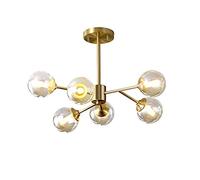 Modern Sputnik Chandelier Vintage Light Fixture Industrial Starburst Magical Molecular Pendant Lighting Mid Century Brass Plating Ceiling Light 6 Lights