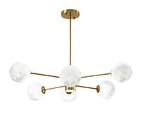 Modern Sputnik Chandeliers,Creativity Moon Lampshade for Living Room Bedroom/Gold/6+1 s