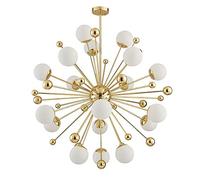 Modern Sputnik Glass Chandeliers, with Frosted White Globe Pendant Lamp G9 Base Ceiling Light for Living Room Bedroom Dining Room (Size : 18 Light)