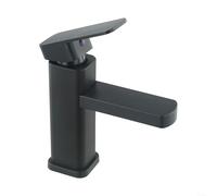 Modern Square Bathroom Sink Tap with Waterfall Flow Design and Single Lever Handle for Hot and Cold Mixing