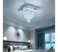 Modern Square Crystal Chandelier Crystal Ceiling Light with Droplets