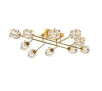Modern Square Crystal Chandelier for Dining Table,6/8/10 ligths K9 Crystal Ceiling,H65 Copper,3 Color Temperatures,9 Bulb,Indoor Decor Ceiling Light for Foyer,Bedroom(10 Lights, Bronze Finish)