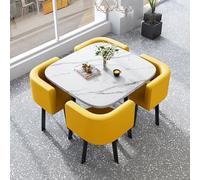 Modern Square Dining Set for 4 with Chairs Compact Kitchen Furniture for Small Spaces Perfect for Business Meetings (Style 7)
