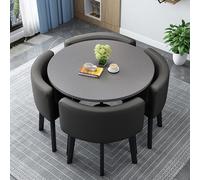 Modern Square Dining Table and Chairs Set Compact 4-Person Dining Room Furniture Versatile Conference Table for Homes Balconies and Lounges 37.8cm/31.5in