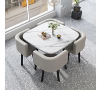 Modern Square Dining Table Set for 4SpaceSaving Kitchen Table & Chair Combination for Small Spaces Perfect for Business Meetings and Family Meals (Style 3)