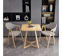 Modern Square Dining Table Set with 2 ChairsStylish Coffee Shop & Lounge Table for Living Room Perfect for Dining Negotiations and Leisure Spaces.
