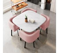 Modern Square Dining Table Set with 4 Chairs - Stylish Center Table for Dining Room Balcony & Living Room - Ideal for Cafés Tea Houses & Home Decor (Size: Style 3)