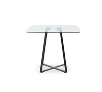 Modern Square Gold Finish Dining Table, Sturdy Table For Entertaining Guests, Minimalist Open Base Table Premier Housewares Black One Size
