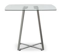 Modern Square Gold Finish Dining Table, Sturdy Table For Entertaining Guests, Minimalist Open Base Table Premier Housewares Grey One Size